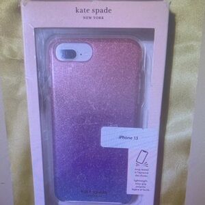 kate spade Ombre Glitter iPhone 13 Case - Pink and Purple